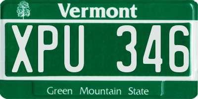 VT license plate XPU346