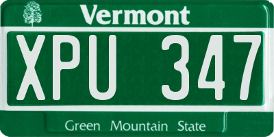 VT license plate XPU347