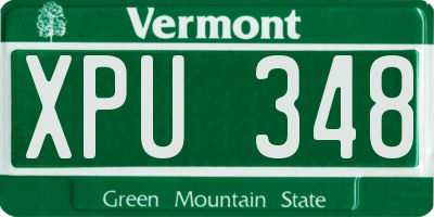 VT license plate XPU348