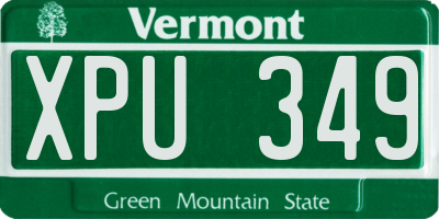 VT license plate XPU349
