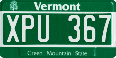 VT license plate XPU367