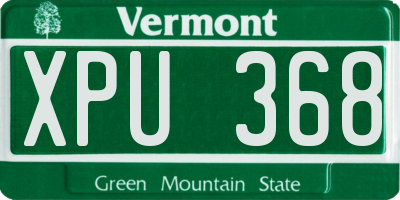 VT license plate XPU368