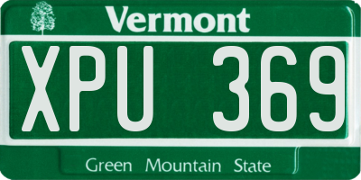 VT license plate XPU369