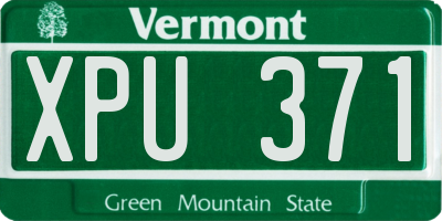 VT license plate XPU371