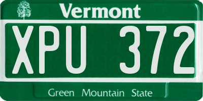 VT license plate XPU372