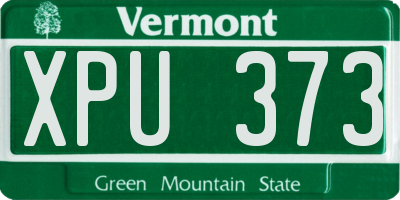 VT license plate XPU373