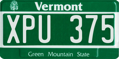 VT license plate XPU375