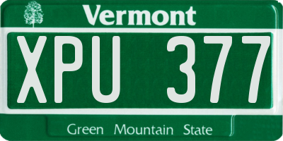 VT license plate XPU377
