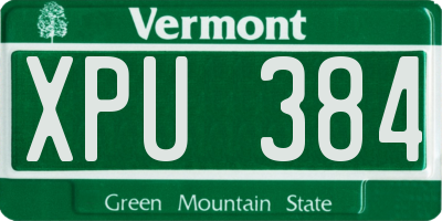 VT license plate XPU384