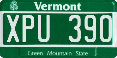 VT license plate XPU390