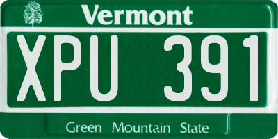 VT license plate XPU391