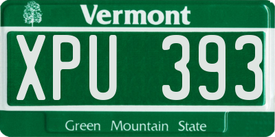 VT license plate XPU393