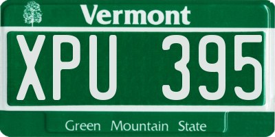 VT license plate XPU395