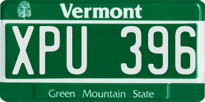 VT license plate XPU396