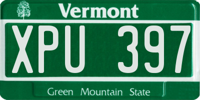 VT license plate XPU397