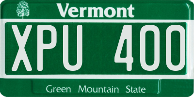 VT license plate XPU400