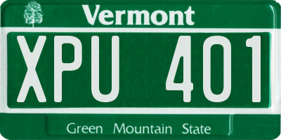 VT license plate XPU401