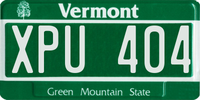 VT license plate XPU404