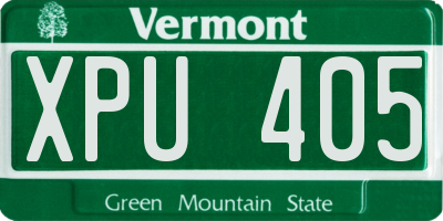 VT license plate XPU405
