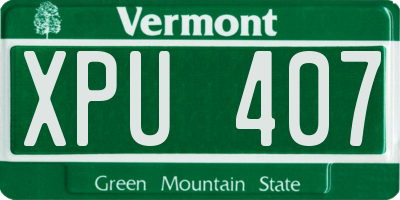 VT license plate XPU407