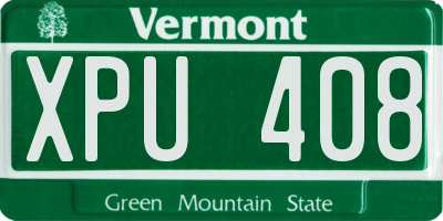 VT license plate XPU408