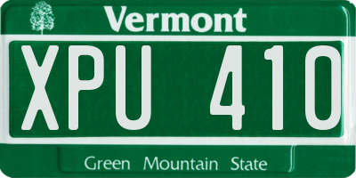 VT license plate XPU410