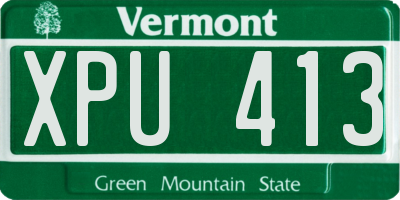 VT license plate XPU413