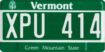 VT license plate XPU414