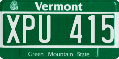 VT license plate XPU415