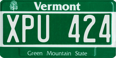VT license plate XPU424