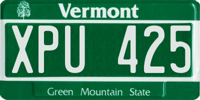 VT license plate XPU425