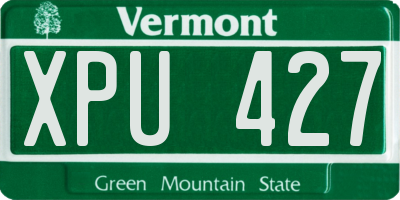 VT license plate XPU427