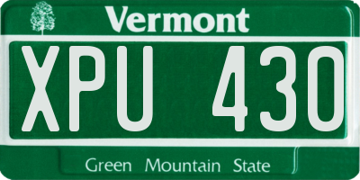 VT license plate XPU430