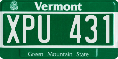 VT license plate XPU431