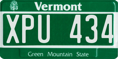 VT license plate XPU434