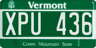 VT license plate XPU436