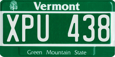 VT license plate XPU438
