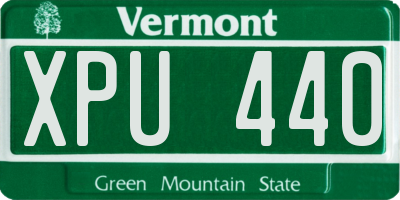 VT license plate XPU440