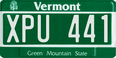 VT license plate XPU441