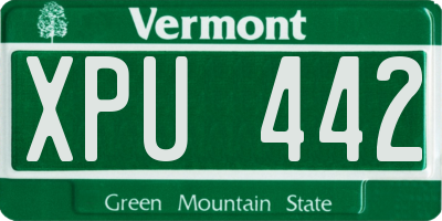 VT license plate XPU442