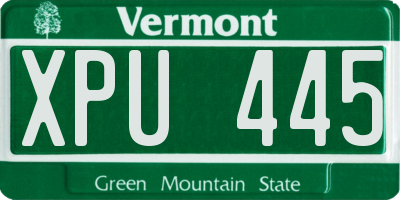 VT license plate XPU445