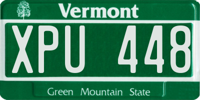 VT license plate XPU448