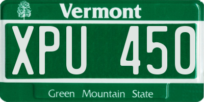 VT license plate XPU450