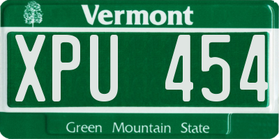 VT license plate XPU454