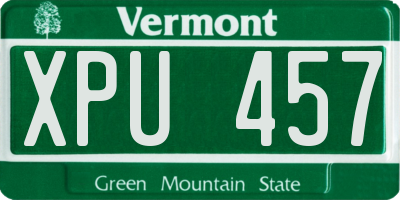 VT license plate XPU457