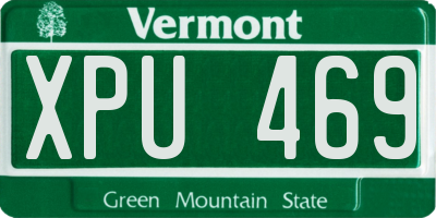 VT license plate XPU469