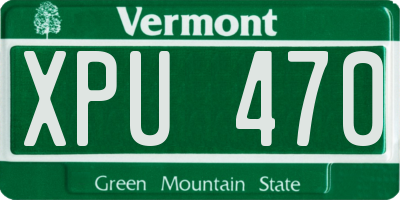 VT license plate XPU470