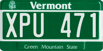 VT license plate XPU471