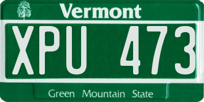 VT license plate XPU473