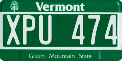 VT license plate XPU474